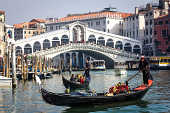 Venice, Rialto, gondoliers